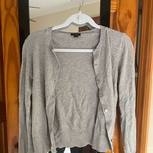 Ann Taylor Factory Light Gray Knit Cardigan